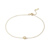 Thumbnail Image 1 of 10K Gold CZ Heart Cable Chain Bracelet - 7&quot; + 1&quot;