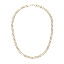 14K Gold Plated CZ Curb Chain Necklace - 20&quot;