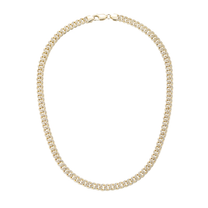 Main Image 1 of 14K Gold Plated CZ Curb Chain Necklace - 20&quot;