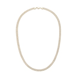 14K Gold Plated CZ Curb Chain Necklace - 24&quot;