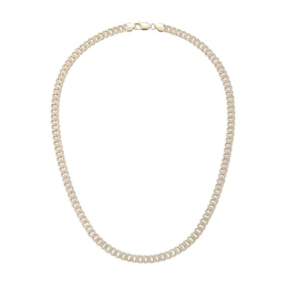 14K Gold Plated CZ Curb Chain Necklace - 22&quot;