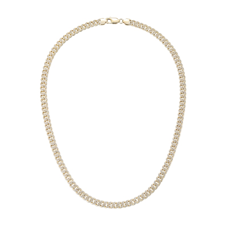 Main Image 1 of 14K Gold Plated CZ Curb Chain Necklace - 22&quot;