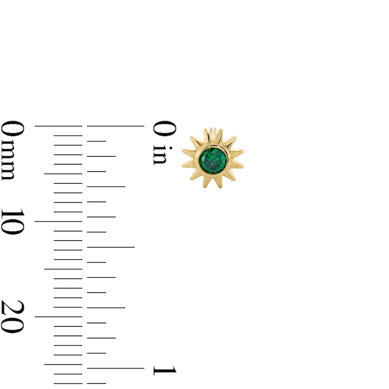 Main Image 2 of 10K Gold CZ Birthstone Sun Studs