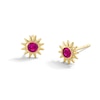 Thumbnail Image 1 of 10K Gold Lab-Created Ruby Birthstone Sun Studs