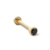 Thumbnail Image 1 of 14K Gold CZ 3mm Black Bezel Stud - 18G 5/16&quot;