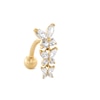 Thumbnail Image 1 of 10K Gold CZ Butterfly Topdown Belly Ring - 14G 9/16&quot;