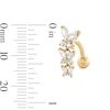 Thumbnail Image 2 of 10K Gold CZ Butterfly Topdown Belly Ring - 14G 9/16&quot;