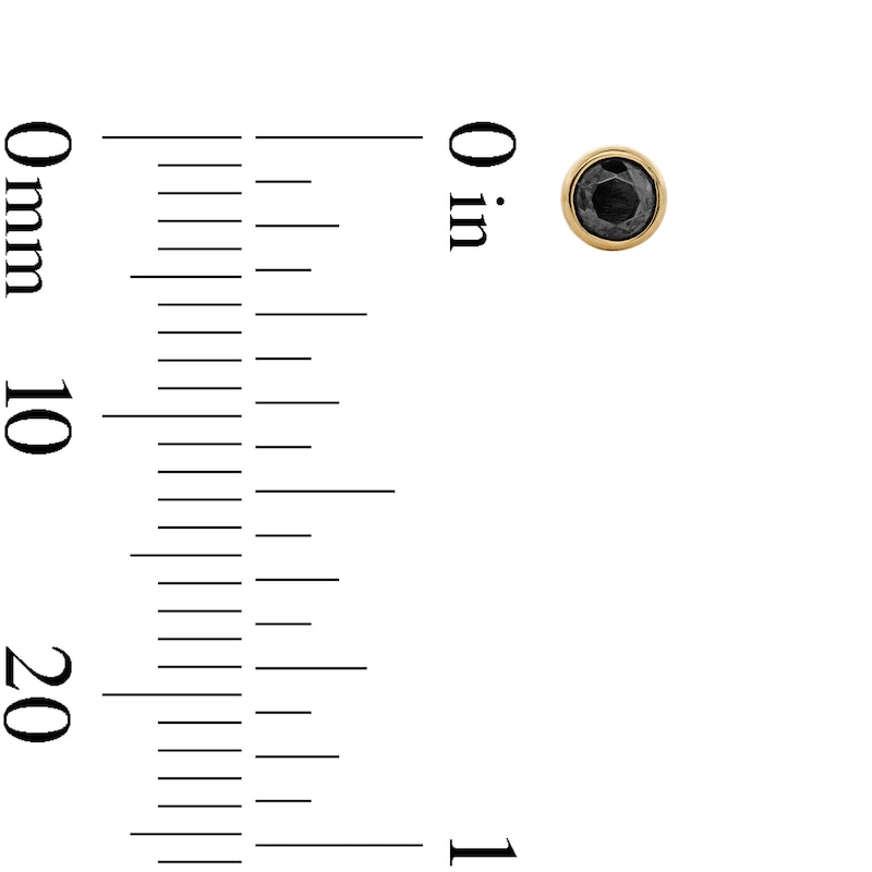 Main Image 2 of 14K Gold CZ 2mm Black Bezel Stud - 18G 5/16&quot;