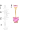 Thumbnail Image 2 of Yellow Ion Plated Pink CZ Double Heart Belly Ring - 14G 1/2&quot;