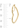 Thumbnail Image 2 of 10K Gold Diamond Cut Heart Hoops