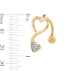 Thumbnail Image 2 of Yellow Ion Plated Simulated Crystal Open Heart Topdown Belly Ring - 14G 1/2&quot;