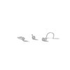 Thumbnail Image 1 of Semi-Solid Stainless Steel CZ Three Piece Nose Stud Set - 20G