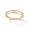 Thumbnail Image 1 of 10K Gold CZ Double Band Heart Ring - Size 7