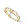 Thumbnail Image 2 of 10K Gold CZ Double Band Heart Ring - Size 7