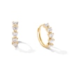 Thumbnail Image 1 of 10K Gold CZ Heart Huggie Hoops