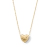 Thumbnail Image 1 of 10K Gold Diamond-Cut Textured Heart Pendant - 18&quot;