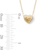 Thumbnail Image 2 of 10K Gold Diamond-Cut Textured Heart Pendant - 18&quot;