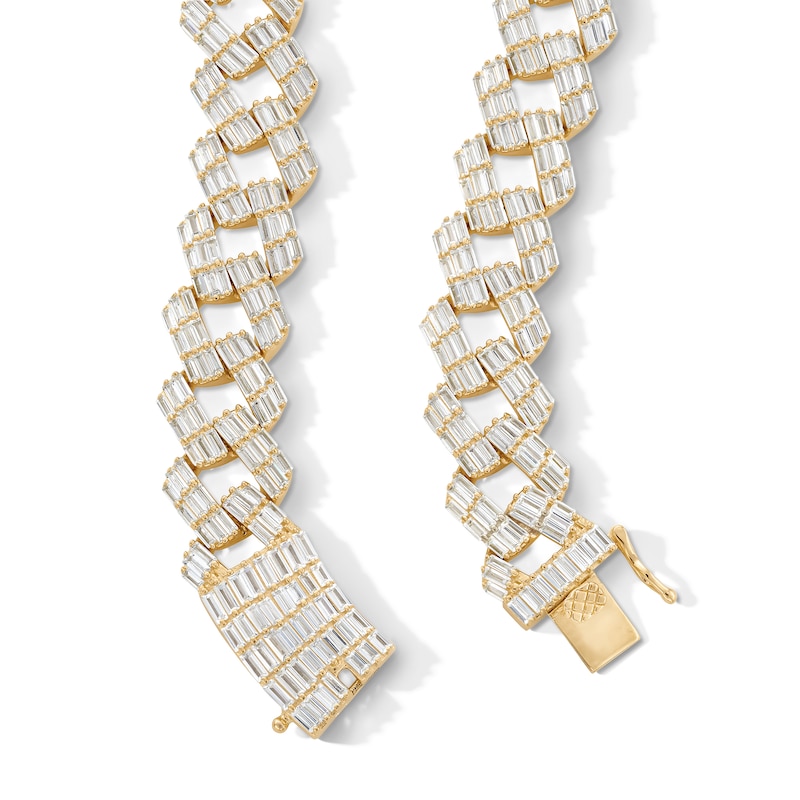 Main Image 2 of 14K Gold Plated CZ Baguette Curb Chain Necklace - 20&quot;