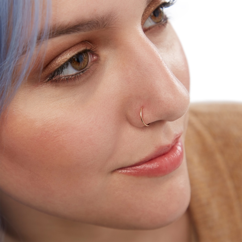 Main Image 3 of 14K Gold Nose Ring - 22G 5/16&quot;