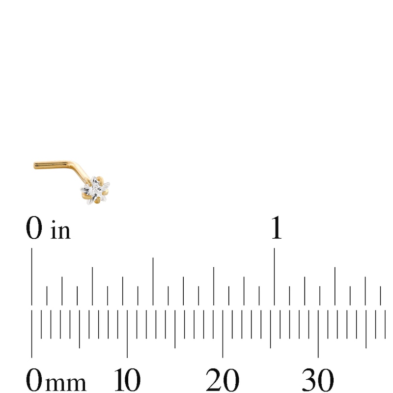 Main Image 3 of 14K Gold CZ Multi-Shape Nose Stud Set - 20G