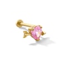 Thumbnail Image 1 of 14K Gold Pink CZ Cupid Heart Stud - 18G 5/16&quot;