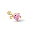 Thumbnail Image 3 of 14K Gold Pink CZ Cupid Heart Stud - 18G 5/16&quot;