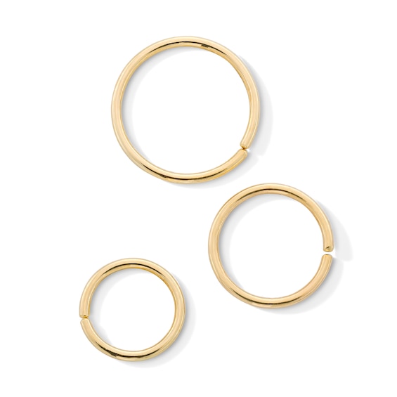 14K Gold Nose Hoop Trio - 20G