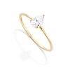 Thumbnail Image 2 of 10K Gold CZ Tapered Pear Ring - Size 6.5