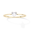 Thumbnail Image 1 of 10K Gold CZ Tapered Heart Ring - Size 5