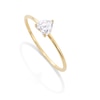 Thumbnail Image 2 of 10K Gold CZ Tapered Heart Ring - Size 5