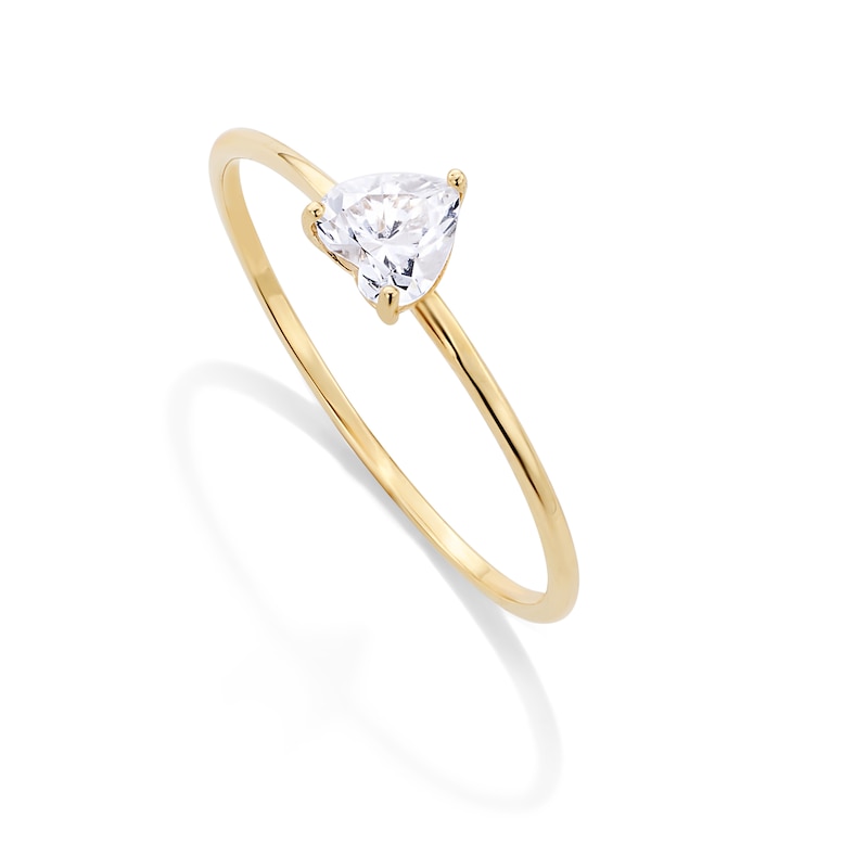 Main Image 2 of 10K Gold CZ Tapered Heart Ring - Size 5