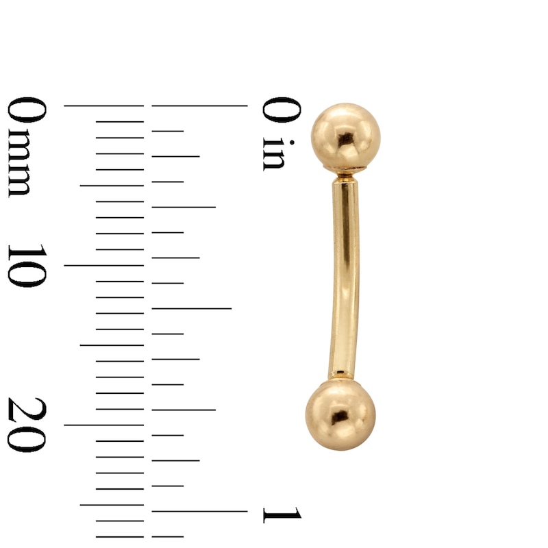 Main Image 2 of 14K Gold Belly Button Ring - 14G 7/16&quot;