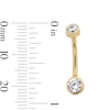 Thumbnail Image 2 of 14K Gold CZ Double Bezel Belly Button Ring - 14G 7/16&quot;