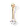 Thumbnail Image 1 of 14K Semi-Solid Gold CZ Belly Ring - 14G 7/16&quot;