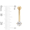 Thumbnail Image 2 of 14K Semi-Solid Gold CZ Belly Ring - 14G 7/16&quot;