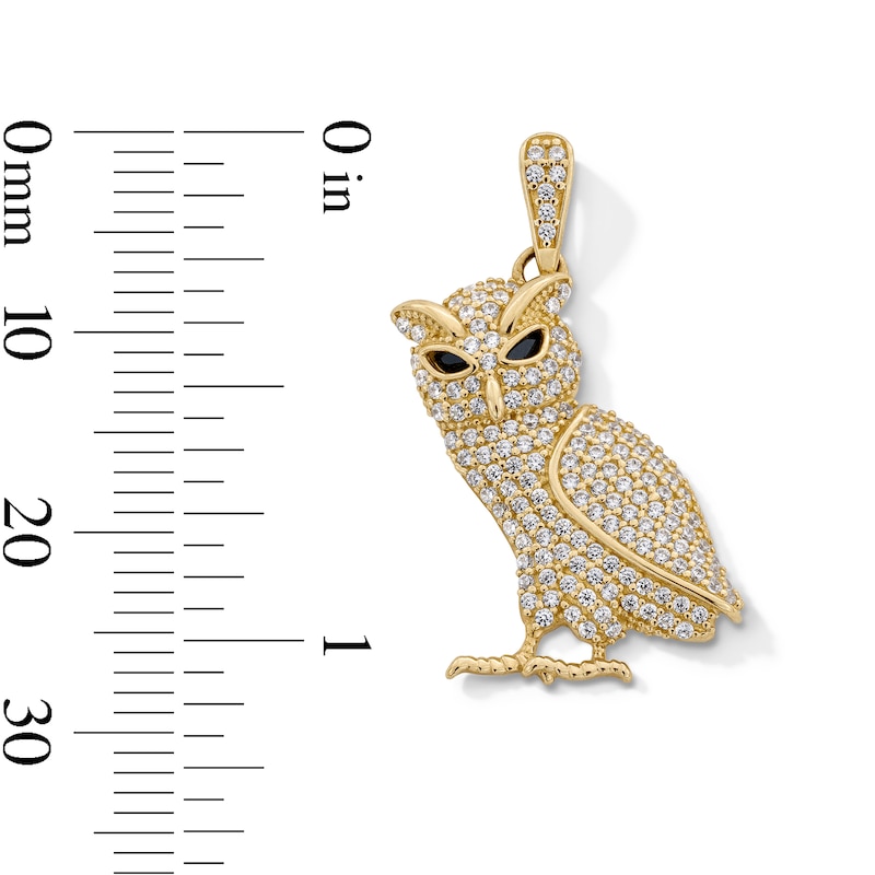 Main Image 2 of 10K Gold CZ Owl Necklace Charm