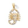 Thumbnail Image 1 of 10K Gold Diamond-Cut Scorpion Two-Tone Necklace Charm