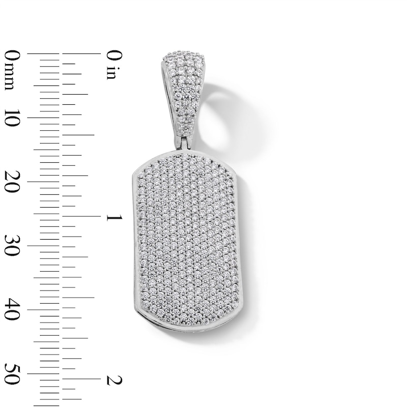 Main Image 2 of Sterling Silver CZ Dog Tag Necklace Charm