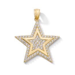 10K Gold CZ Star Necklace Charm