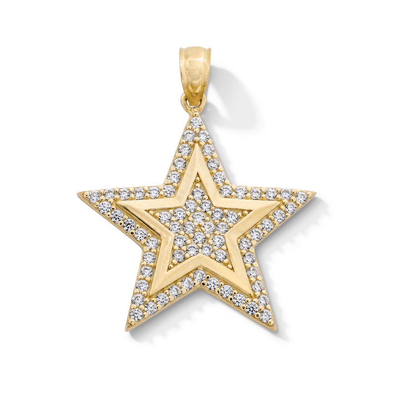 Main Image 1 of 10K Gold CZ Star Necklace Charm