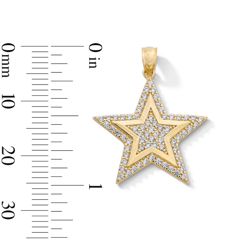 Main Image 2 of 10K Gold CZ Star Necklace Charm