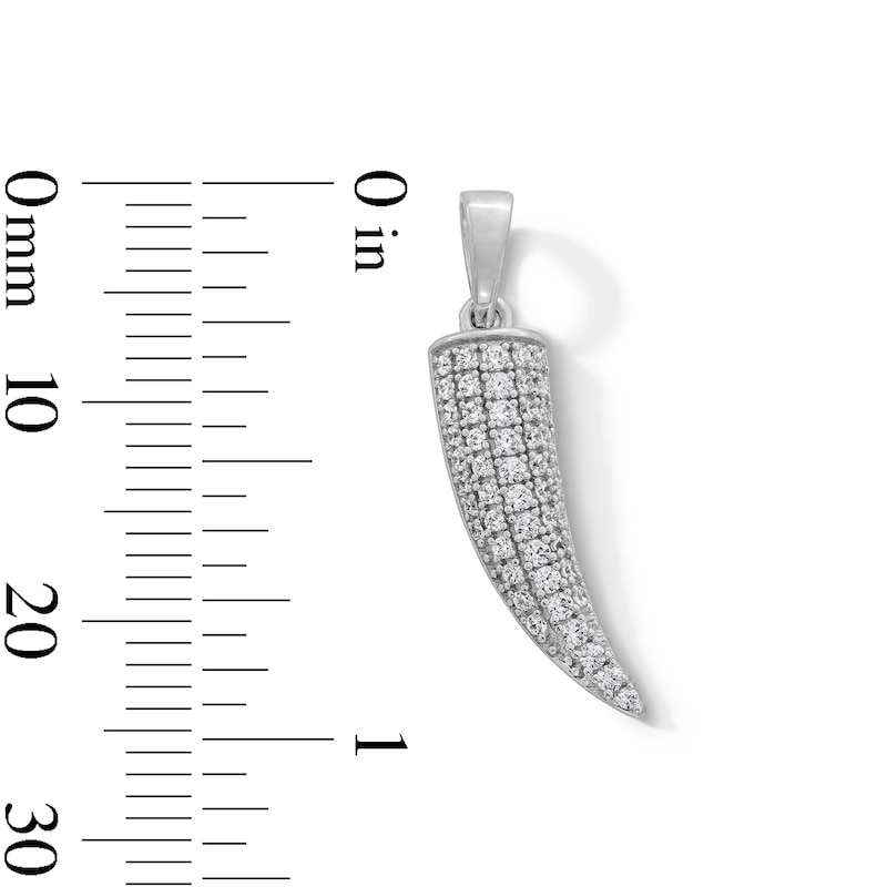 Main Image 2 of Sterling Silver CZ Saber Tooth Necklace Charm