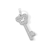 Thumbnail Image 1 of Sterling Silver CZ Butterfly Key Necklace Charm