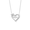 Thumbnail Image 1 of Sterling Silver CZ Mom Heart Pendant - 16&quot; + 2&quot;