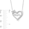 Thumbnail Image 3 of Sterling Silver CZ Mom Heart Pendant - 16&quot; + 2&quot;