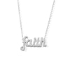 Thumbnail Image 1 of Sterling Silver CZ Faith Pendant - 16&quot; + 2&quot;