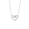 Thumbnail Image 1 of Sterling Silver CZ XO Heart Pendant - 16&quot; + 2&quot;