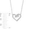 Thumbnail Image 3 of Sterling Silver CZ XO Heart Pendant - 16&quot; + 2&quot;