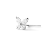 Thumbnail Image 1 of 14K White Gold CZ Butterfly L-Shape Nose Stud - 24G 3/16&quot;