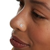 Thumbnail Image 2 of 14K White Gold CZ Flower L-Shape Nose Stud - 24G 1/4&quot;